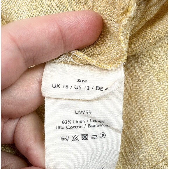 Poetry Lagenlook Women's Beige Jacket Blazer Linen Natural Coastal Luxury, Sz 12 - Picture 5 of 9